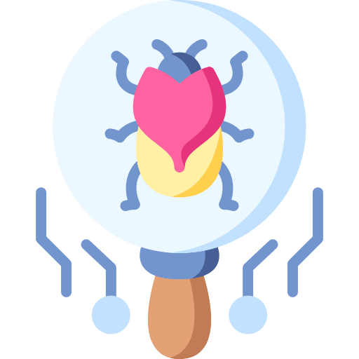 Search malware magnifying glass magnifier icon