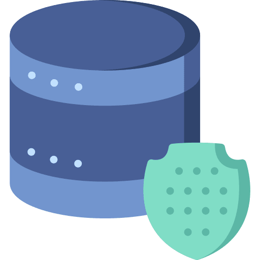 Server data storage network shield icon