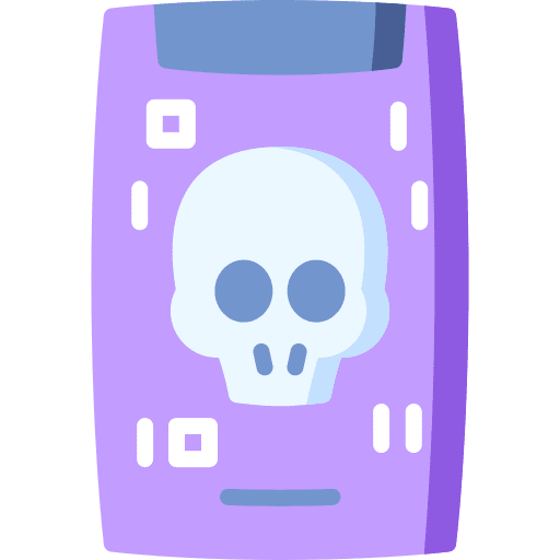 Smartphone virus skull electronics icon