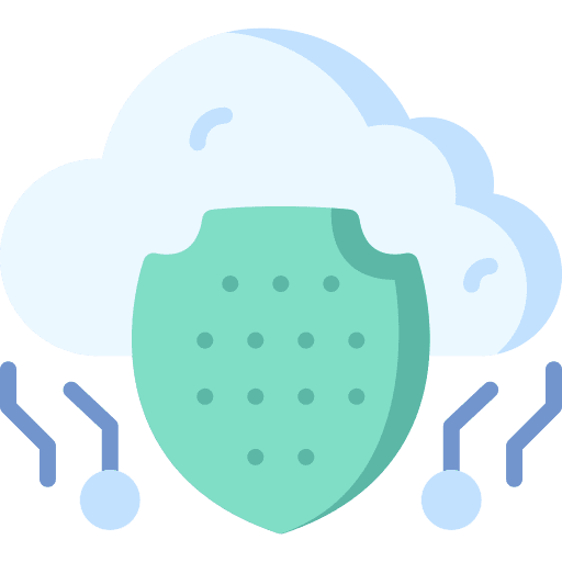 Cloud computing safety chip cloud computing icon