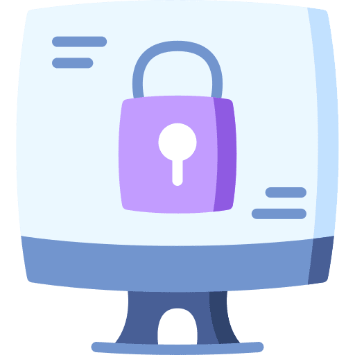 Computer monitor locked protection icon