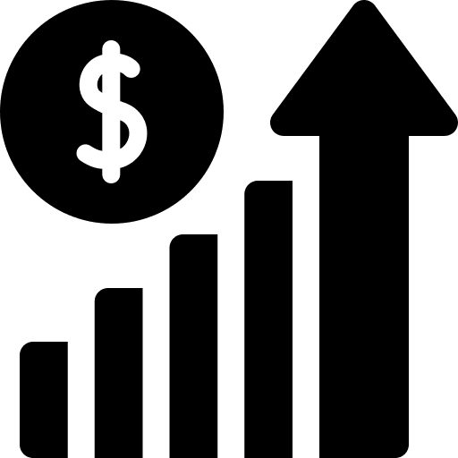 Income growth income business and finance icon