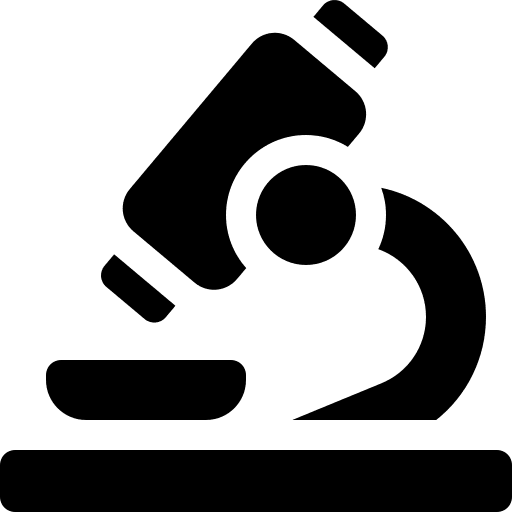 Research investigation laboratory microscope icon