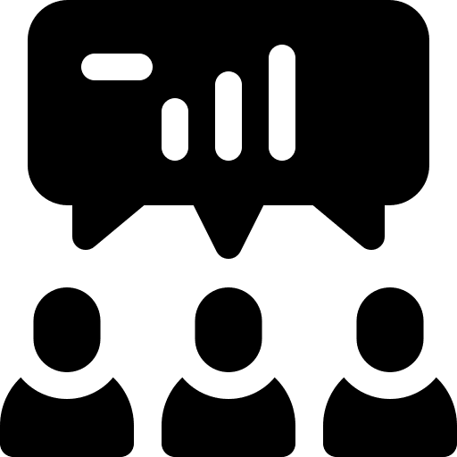 Discussion forum discussion bar graph icon