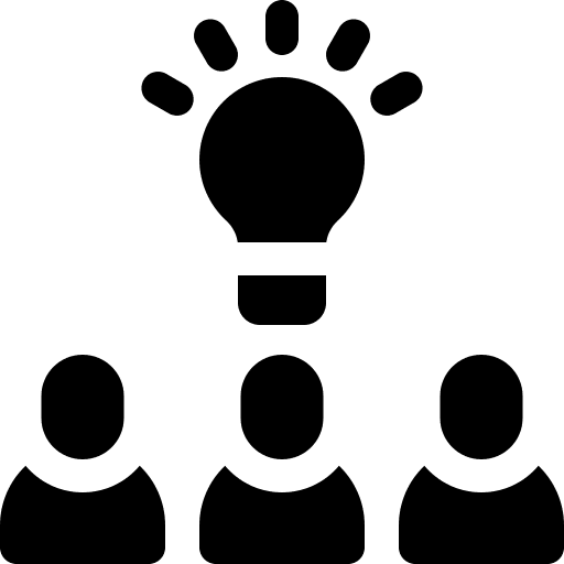 Brainstorm think team work strategy icon