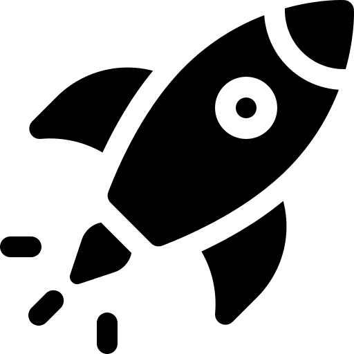 Startup seo and web initiative rocket ship icon