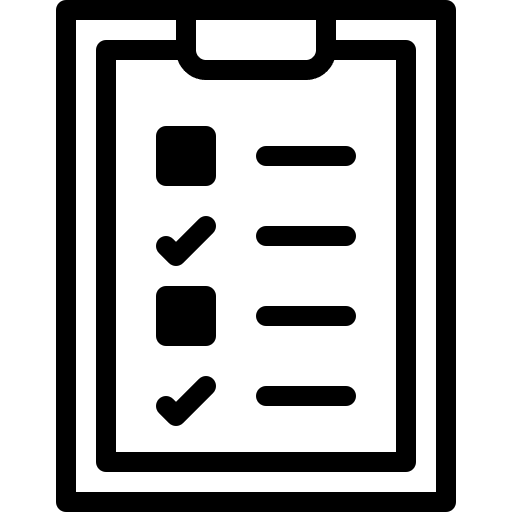 Clipboard check mark paper list icon