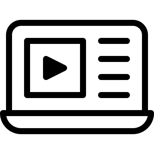 Online learning laptop education video player icon