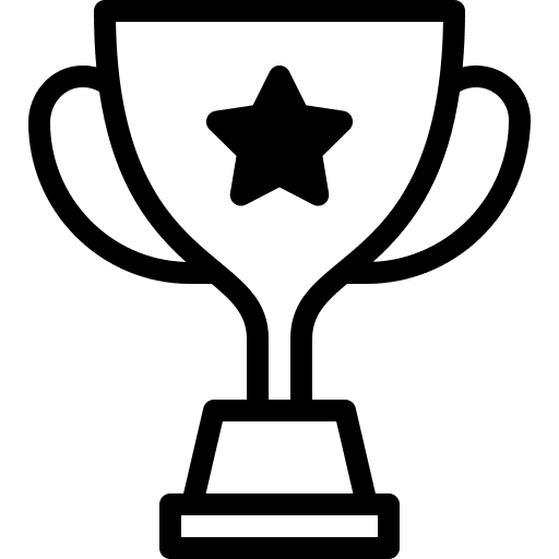 Trophy sports and competition star trophy icon