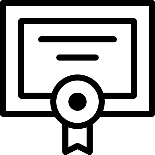Certificate degree education certificate icon
