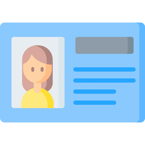 Id card contact information travel id card icon