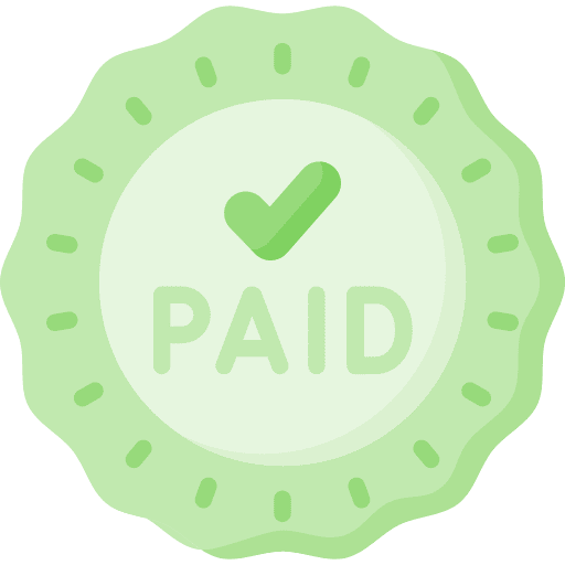 Paid paid pay check icon