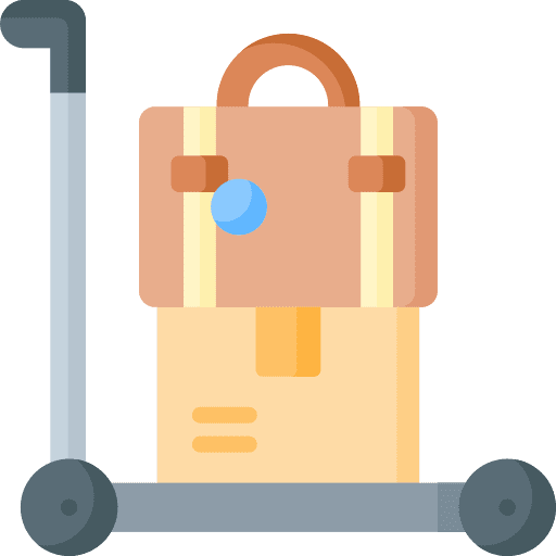 Baggage airport trolley travel icon