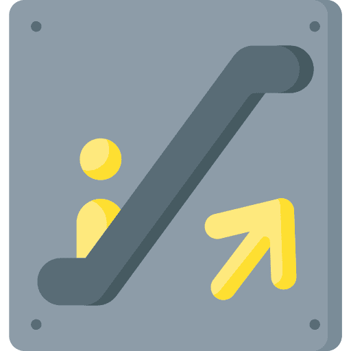 Escalator escalator sign stair holidays icon