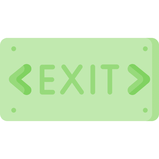 Exit sign exit get out icon