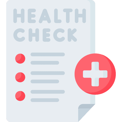 Health check clipboard document files and folders icon