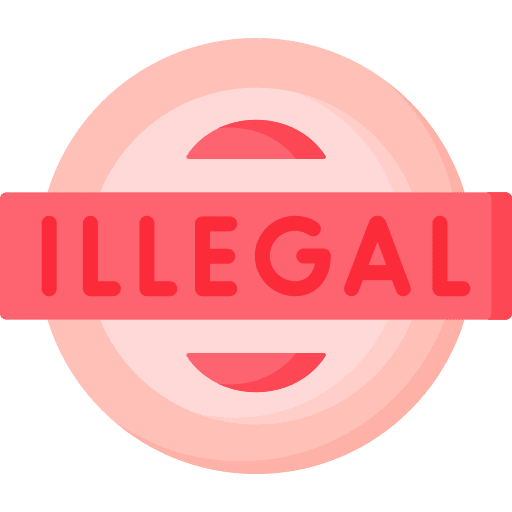 Illegal illegal stamp sign icon