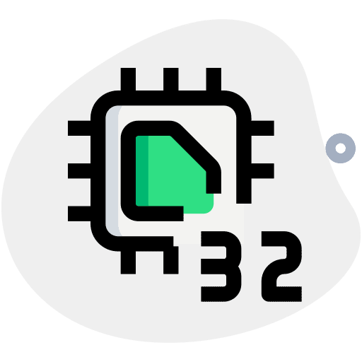 32 bit board computing microchip icon