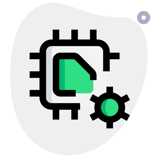 Settings computing microchip board icon