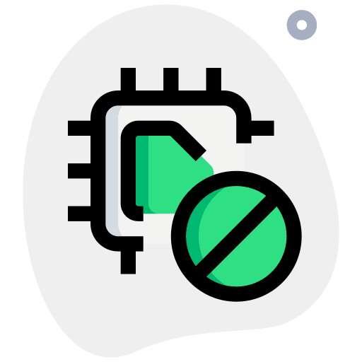 Banned banned microchip circuit icon