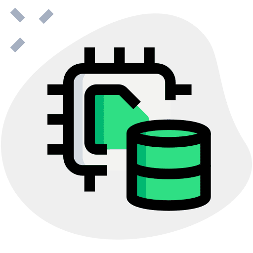 Database microchip technological circuit board icon