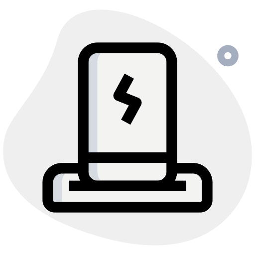 Wireless mobile phone plug wireless charging icon