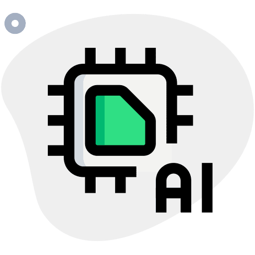 Artificial intelligence circuit board microchip circuit icon