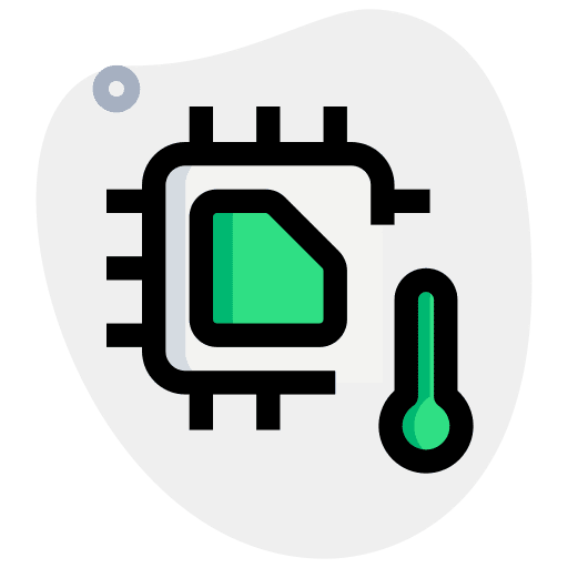 Temperature technological computing circuit board icon