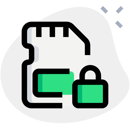 Lock adapter device micro sd card icon