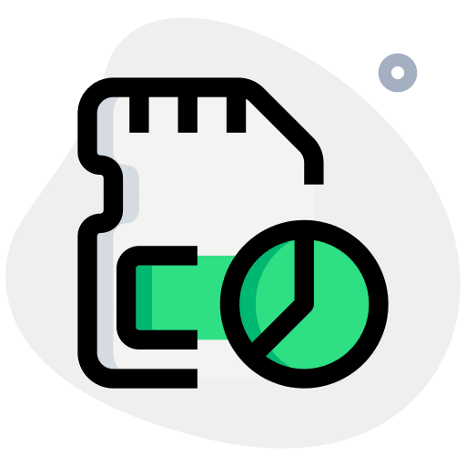 Pie chart hardware micro sd device icon