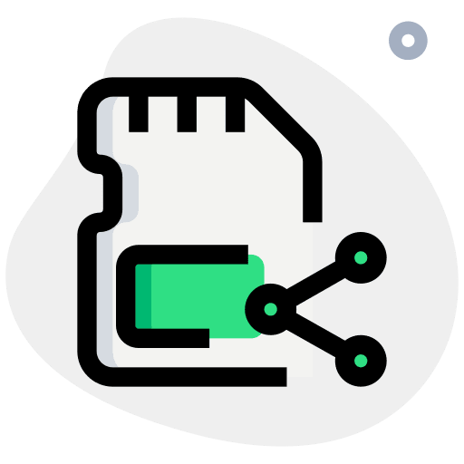 Share micro sd share hardware icon