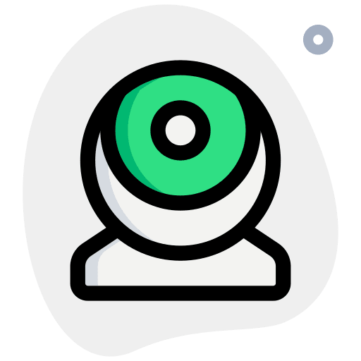 Videocam round web cam web camera communications icon