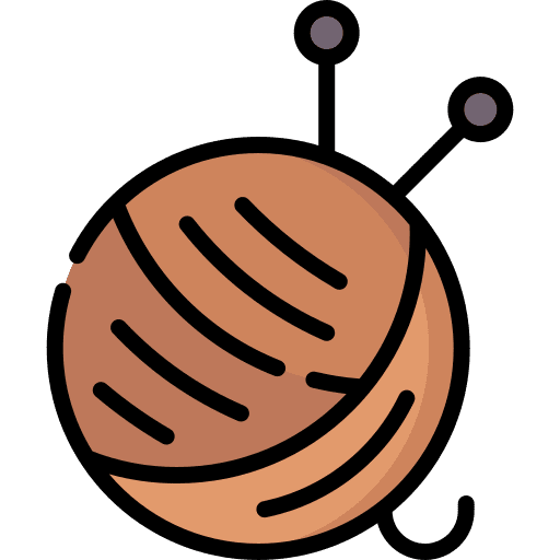 Thread wool ball knit textile icon