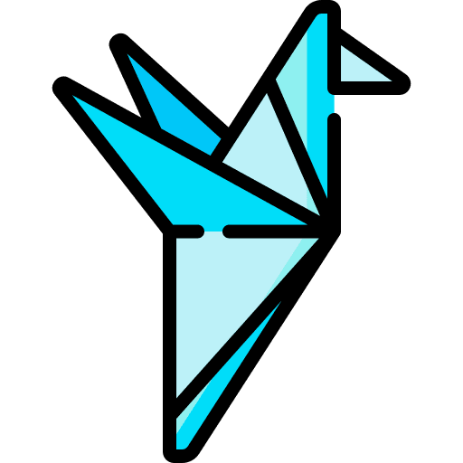 Origami fold bird art icon