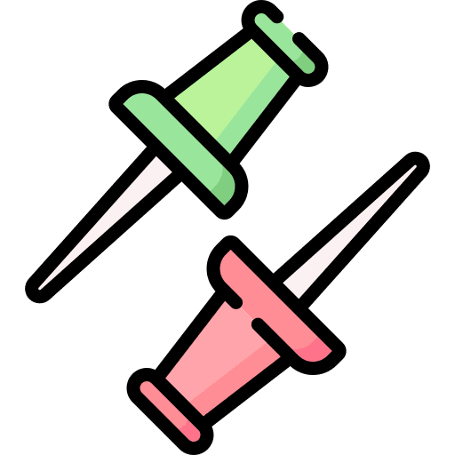 Push pin education office material stationery icon