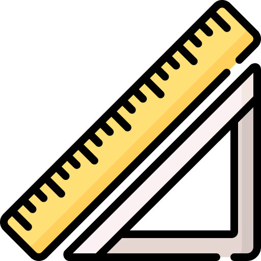 Ruler education drawing ruler icon