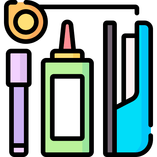 Tools stapler pencil case liquid glue icon