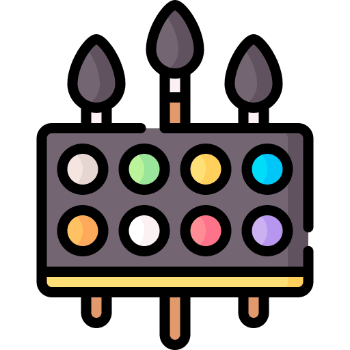 Watercolors paint art and design education icon