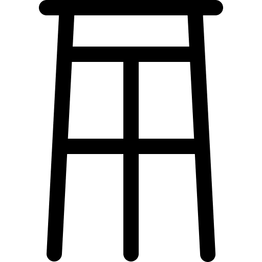 Stool wooden furniture and household seat icon