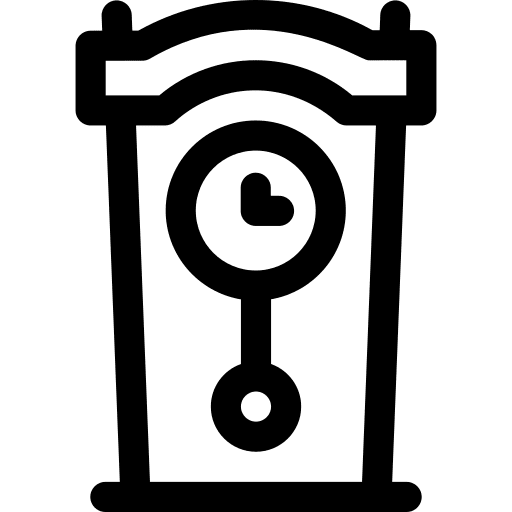 Clock pendulum time and date time icon