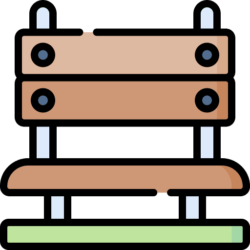 Bench nature seat relax icon