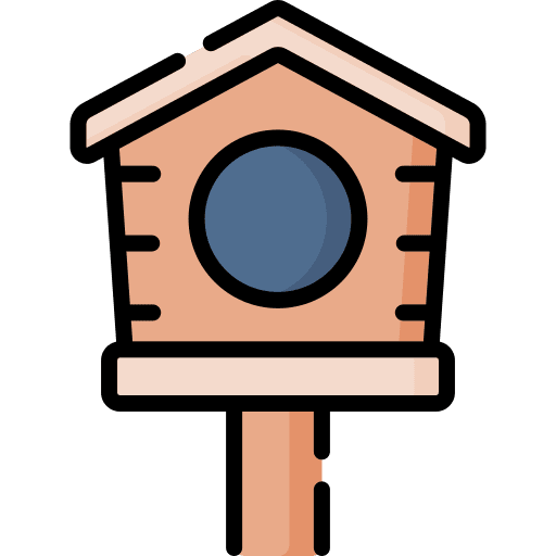 Bird house animals garden wooden icon
