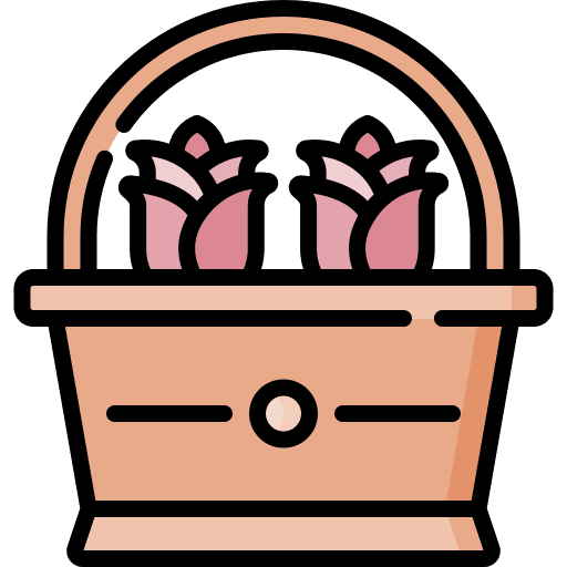 Flower garden basket flower icon
