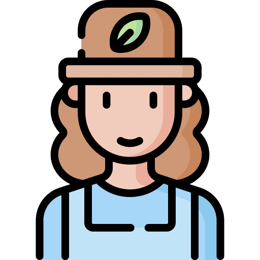 Gardener woman caucasian professions and jobs icon