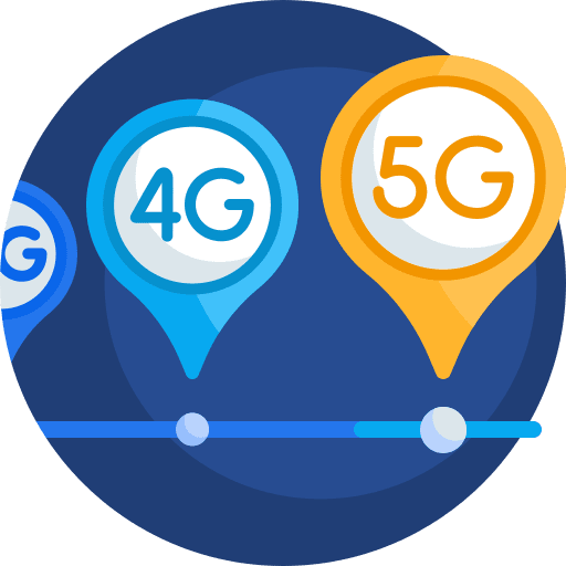 5g infrastructure timeline communications icon
