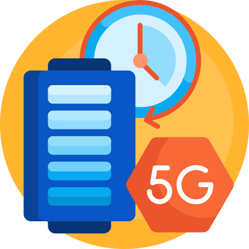 Battery connection clock full battery icon