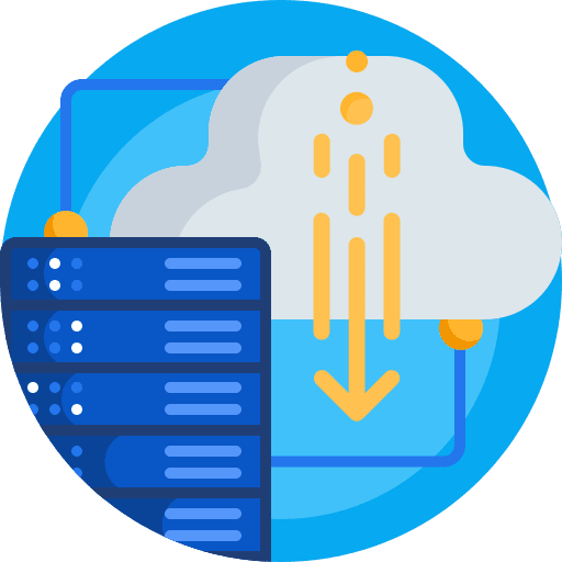 Cloud server hosting storage computer icon