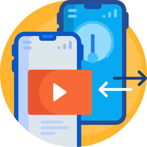 Data transfer send data receive video icon