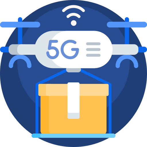 Drone delivery wifi shipping 5g icon
