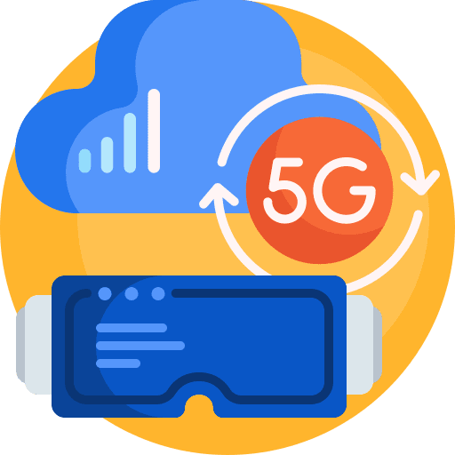 Vr glasses cloud computing 5g electronics icon